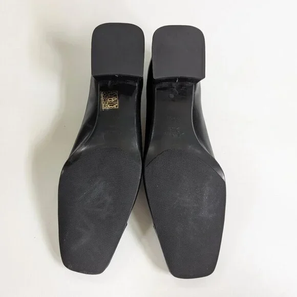 Cristina Millotti Women's Black Leather Square Toed Shoes Size 38.5/US 8